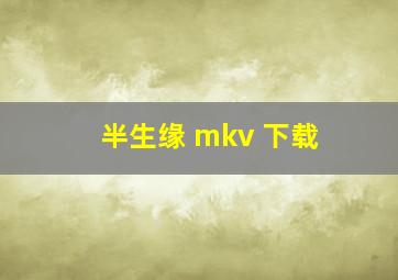 半生缘 mkv 下载