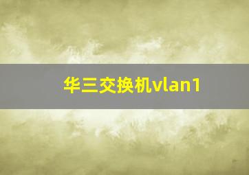 华三交换机vlan1