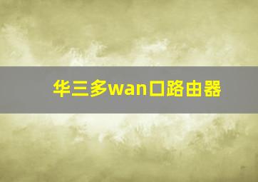 华三多wan口路由器