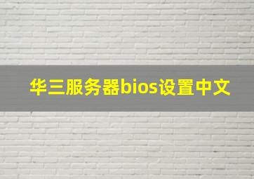 华三服务器bios设置中文