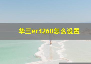 华三er3260怎么设置