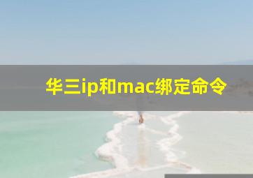 华三ip和mac绑定命令