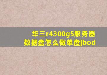 华三r4300g5服务器数据盘怎么做单盘jbod