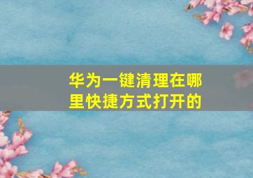 华为一键清理在哪里快捷方式打开的