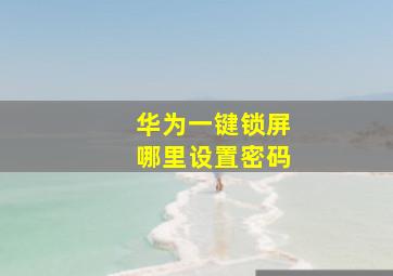 华为一键锁屏哪里设置密码