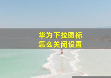 华为下拉图标怎么关闭设置