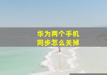 华为两个手机同步怎么关掉