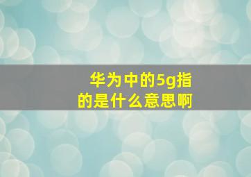 华为中的5g指的是什么意思啊