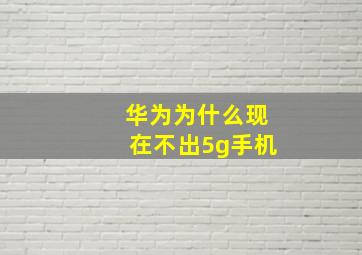 华为为什么现在不出5g手机