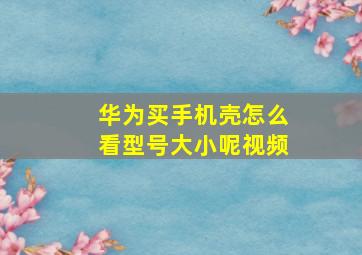 华为买手机壳怎么看型号大小呢视频