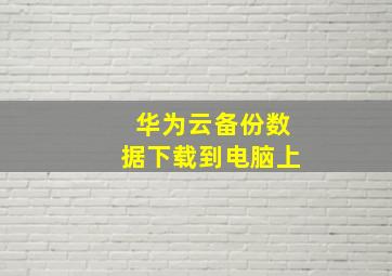 华为云备份数据下载到电脑上