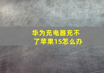 华为充电器充不了苹果15怎么办