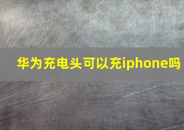 华为充电头可以充iphone吗