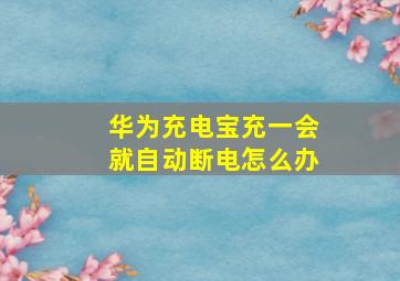 华为充电宝充一会就自动断电怎么办