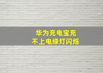 华为充电宝充不上电绿灯闪烁