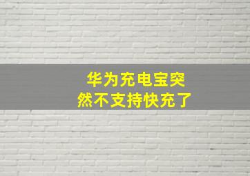 华为充电宝突然不支持快充了