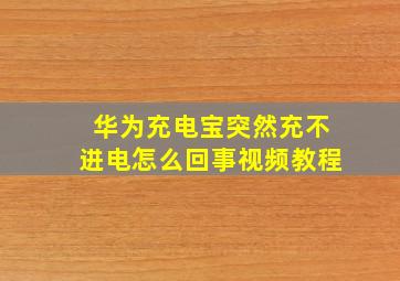 华为充电宝突然充不进电怎么回事视频教程