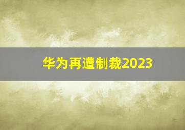 华为再遭制裁2023