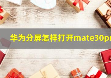 华为分屏怎样打开mate30pro