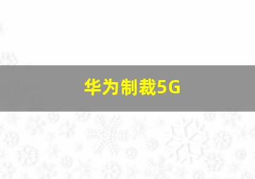 华为制裁5G