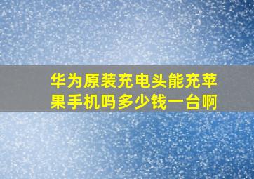 华为原装充电头能充苹果手机吗多少钱一台啊