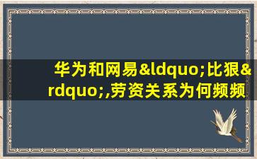 华为和网易“比狠”,劳资关系为何频频爆雷?