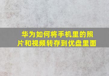 华为如何将手机里的照片和视频转存到优盘里面