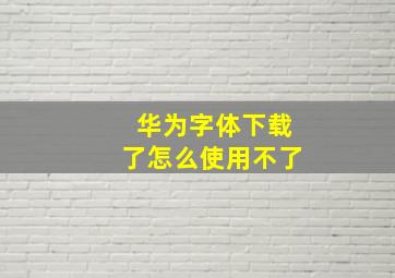 华为字体下载了怎么使用不了