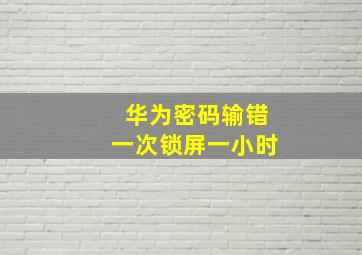 华为密码输错一次锁屏一小时