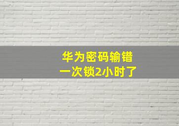 华为密码输错一次锁2小时了