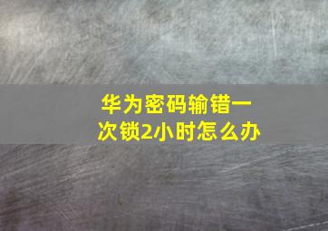 华为密码输错一次锁2小时怎么办