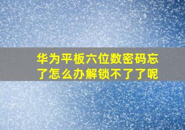 华为平板六位数密码忘了怎么办解锁不了了呢