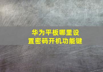 华为平板哪里设置密码开机功能键