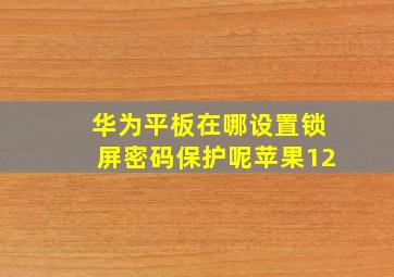 华为平板在哪设置锁屏密码保护呢苹果12