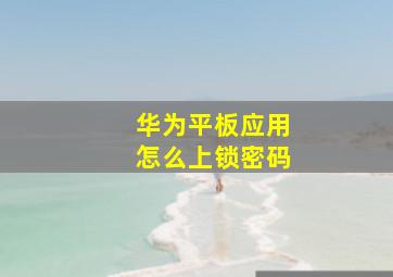 华为平板应用怎么上锁密码