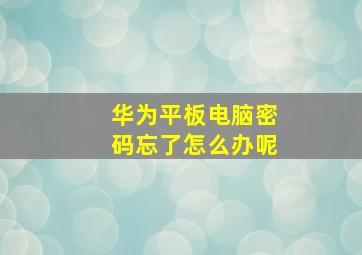 华为平板电脑密码忘了怎么办呢