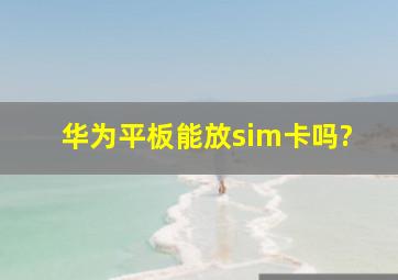 华为平板能放sim卡吗?