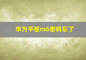 华为平板m6密码忘了