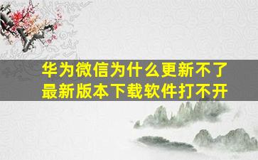 华为微信为什么更新不了最新版本下载软件打不开