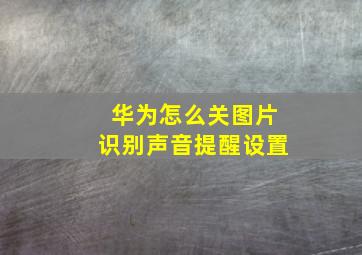 华为怎么关图片识别声音提醒设置