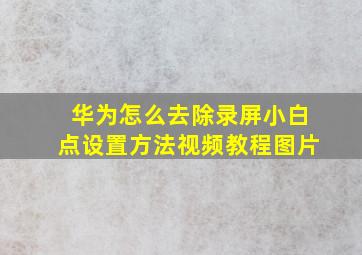 华为怎么去除录屏小白点设置方法视频教程图片