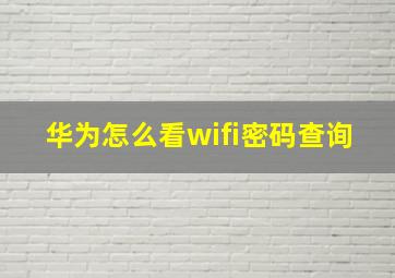 华为怎么看wifi密码查询