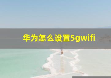 华为怎么设置5gwifi