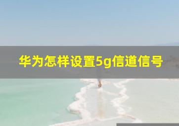 华为怎样设置5g信道信号