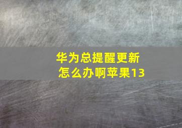 华为总提醒更新怎么办啊苹果13