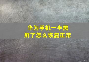 华为手机一半黑屏了怎么恢复正常