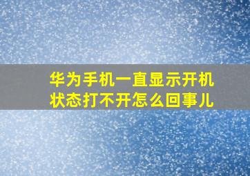 华为手机一直显示开机状态打不开怎么回事儿