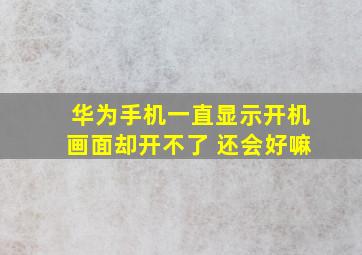 华为手机一直显示开机画面却开不了 还会好嘛