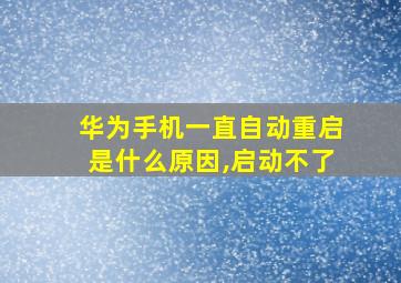 华为手机一直自动重启是什么原因,启动不了