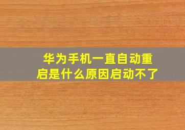 华为手机一直自动重启是什么原因启动不了